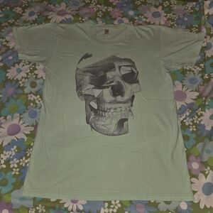 Unknown Mortal Orchestra Mint Green Skull Shirt Medium American Apparel